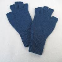 Marktfrauenhandschuhe Fingerhandschuhe ohne Kuppen in Rauchblau Größe L ➜ Bild 1