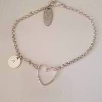 Personalisiertes Armband aus Silber mit Herz, Namensarmband mit Initialen, Weihnachtsgeschenk für sie Bild 10