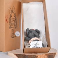 Handgefertigter und gehäkelter Elefant LILLY aus Baumwolle, Kuscheltier, für Kinder Bild 9