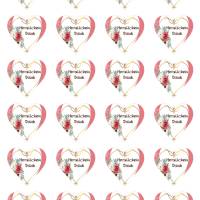 24 Sticker Etiketten Aufkleber, Herzform 4 x 4 cm, Herzlichen Dank Bild 1