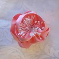Rosa Kopfschmuck Haarklammer Satin Blume "Elise" für die Braut und festliche Anlässe Bild 6