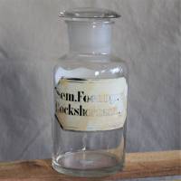 altes Apothekenglas mit Glasstöpsel Bild 1