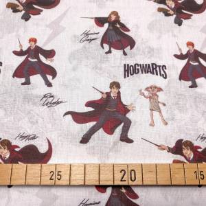 Harry Potter Stoff - Dobby - Ron Weasley - Hermine Granger - Harry Potter - weiß - 13,00 EUR/m - 100% Baumwolle - Lizenz Bild 1