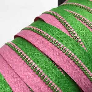 Endlos-Reißverschluss - 7,50 EUR/m - apfelgrün/rosa - in 20 cm Schritten Bild 3