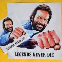 Legends Never Die,  Bud Spencer, Autoaufkleber, bunt, in 2 Größen Bild 1
