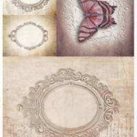 Schmetterlinge mit Bilderrahmen - R1363 299 - Faserpapier - Reispapier - Decoupage - Motivpapier  - Serviettentechnik Bild 10