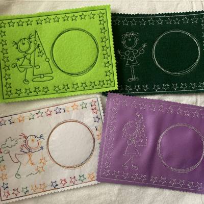 Stickdatei Weihnachten MUG RUG Doodle Strichmännchen In the Hoop ITH  Maschinenstickerei Set 651chnullertuch