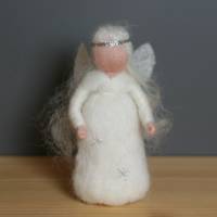 Engel aus Schafwolle - Silberreif Bild 1