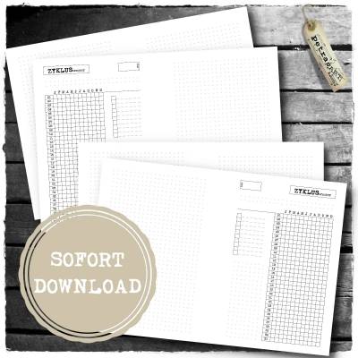 Zyklustracker - Din A5 - verschiedene Varianten
