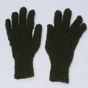 Kinder Fingerhandschuhe 9-12 Jahre handgestrickt moosgrün Bild 3