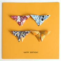 Glückwunschkarte mit Origami Schmetterlinge Bild 1