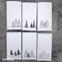 6 Papiertüten mit Tannenbäumen als Geschenktüten, Adventskalendertüten oder Lichtertüten (3) Bild 2