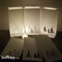 6 Papiertüten mit Tannenbäumen als Geschenktüten, Adventskalendertüten oder Lichtertüten (3) Bild 3