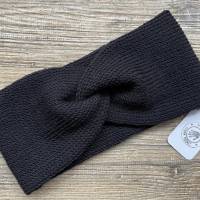 Stirnband aus Wolle in schwarz von d_handmade_o Bild 1