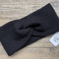 Stirnband aus Wolle in schwarz von d_handmade_o Bild 2