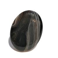 Ring schwarz grau Achat oval 42 x 30 Millimeter großer Stein gestreift statementschmuck Geschenk Bild 4