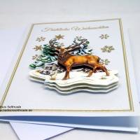 3-D-Weihnachtskarte "Hirsch" Bild 7