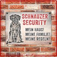 Hundeschild SCHNAUZER SECURITY, wetterbeständiges Warnschild Bild 2