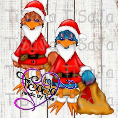 DigiStamp "Weihnachtshahn" ,PNG, inkl. Digipapier