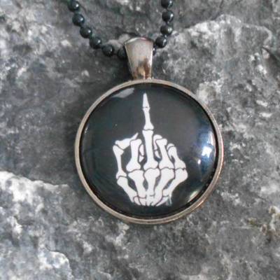 Fick Dich, Fuck You, Statement Cabochon Kugelkette oder  Lederkette 