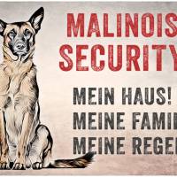 Hundeschild MALINOIS SECURITY, wetterbeständiges Warnschild Bild 1