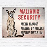 Hundeschild MALINOIS SECURITY, wetterbeständiges Warnschild Bild 2