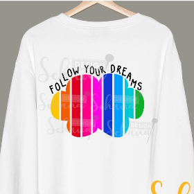 Follow Your Dreams Plotterdatei mit Wolke und Spruch SVG PNG SchanaDesign reduziertes Design für Vinyl und Flexfolie