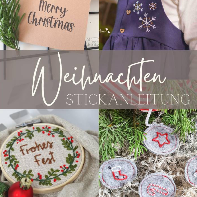 Stickanleitung "Weihnachten" mit Schneemann, Rentier & Co.