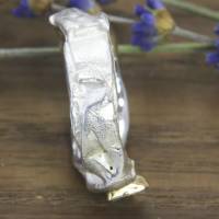 Auffälliger Ring aus Silber mit Opal in Goldfassung Bild 6