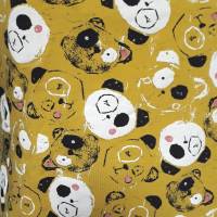 Wende-Pullover, Bio-Mode, aus reiner Schurwolle in uni schwarz und Baumwolljersey in gelb mit Panda-Bären, Gr. M-L Bild 2