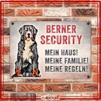 Hundeschild BERNER SECURITY, wetterbeständiges Warnschild Bild 2
