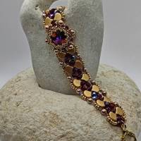 Wunderschönes, edles Armband in Handarbeit gefertigt in Siam Rot und Gold Matt. Toller Blickfang Bild 5