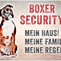 Hundeschild BOXER SECURITY, wetterbeständiges Warnschild Bild 1