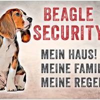 Hundeschild BEAGLE SECURITY, wetterbeständiges Warnschild Bild 1