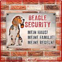 Hundeschild BEAGLE SECURITY, wetterbeständiges Warnschild Bild 2