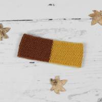 Gestricktes Stirnband Zweifarbig mit Perlmuster ~ Herbst | Winter Bild 1