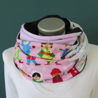 Schlauchschal 4+ Varianten rosa bunt Schal Damen Loop Fleece Patchwork Einzelstück Bild 1