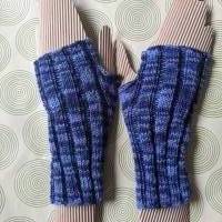 Fingerlose Handschuhe - Pulswärmer in Blautönen Bild 1