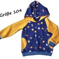 Kapuzenpullover Hoodie Jungenpullover Größe 104 - Galaxy blau ocker Bild 1