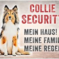 Hundeschild COLLIE SECURITY, wetterbeständiges Warnschild Bild 1