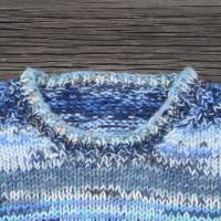 Kinder Pullover handgestrickt blau Gr.104/110 4-5-J Wolle Unikat Bild 2