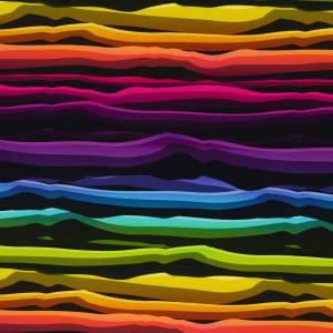 19,50EUR/m Sweat "Wavy Stripes" schwarz/Regenbogen von Lycklig Design Bild 1