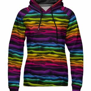 19,50EUR/m Sweat "Wavy Stripes" schwarz/Regenbogen von Lycklig Design Bild 4