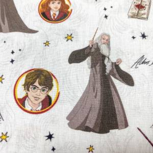Dumbledore Stoff - Harry Potter - weiß - 13,00 EUR/m - 100% Baumwolle - Lizenzstoff Bild 1