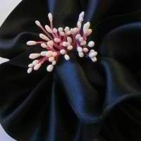 Schwarze Haarblume Trauer Kopfschmuck Haarklammer Satin Blume "Noir" für festliche Anlässe Bild 6