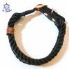 Für Nicole - Hundehalsband verstellbar schwarz rosegold mit Leder und Schnalle Bild 3