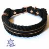 Für Nicole - Hundehalsband verstellbar schwarz rosegold mit Leder und Schnalle Bild 6