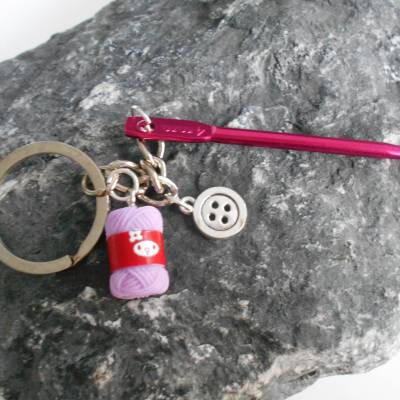 Häkeln Wolle Knopf Schlüsselanhänger Häkelnadel 4mm