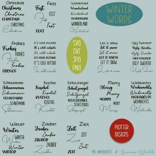 Plotterdatei Janeas World Winter Words