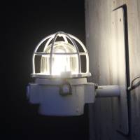 Bunkerlampe Kellerleuchte Schiffslampe mit Wandplatte Vintage Bild 1